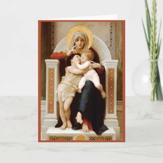 Madonna met kind & Johannes de Doper, Bouguereau Feestdagen Kaart (Voorkant)