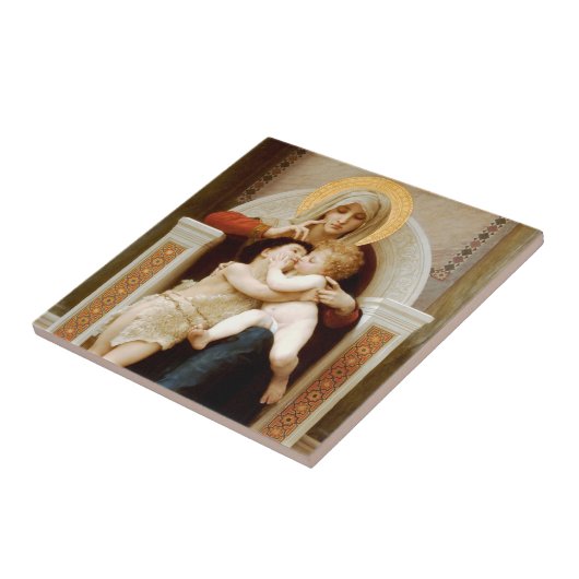 Madonna met kind & Johannes de Doper, Bouguereau Tegeltje (Zijkant)