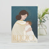 Madonna met kind kerstkaart met religieus thema (Staand voorkant)