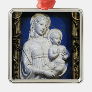 MADONNA MET KIND METALEN ORNAMENT