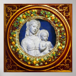 MADONNA MET KIND RENAISSANCE BLOEMENKRANS POSTER