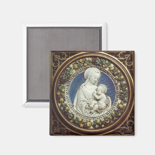 MADONNA MET KIND, rond Magneet (Voorkant / Achterkant)