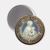 MADONNA MET KIND, rond Magneet (Voorkant / Achterkant)