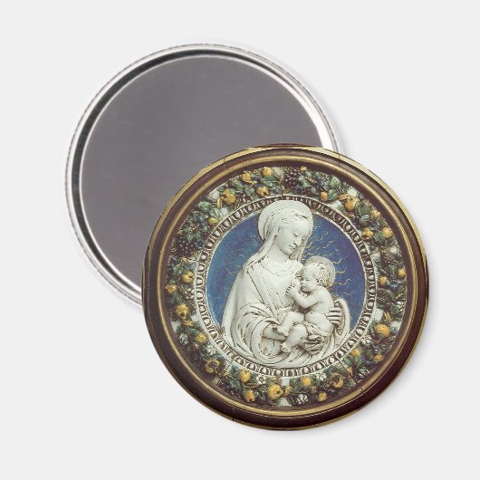 MADONNA MET KIND, rond Magneet (Voorkant / Achterkant)