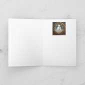 MADONNA MET KIND , Rondblauw saffier Feestdagen Kaart (Binnen)