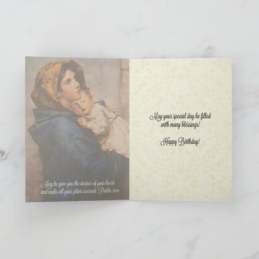 Madonna met kind Verjaardag Kaart (Binnen)
