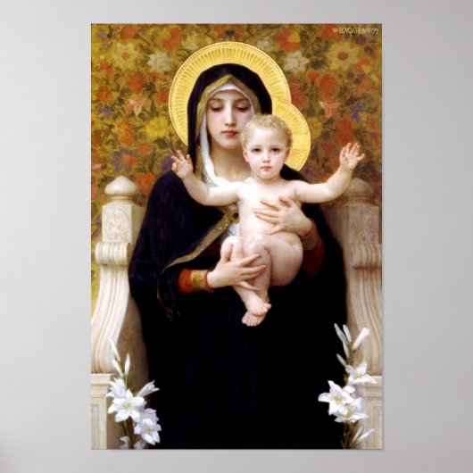 Madonna met kind - William-Adolphe Bouguereau Poster (Voorkant)