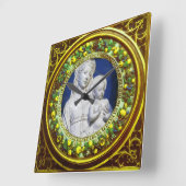 MADONNA MET KINDERGEEL STROOMVERNIEUWING VIERKANTE KLOK (Hoek)