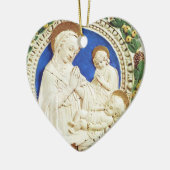 MADONNA MET KINDERRonde Blauw Sapphire Heart Keramisch Ornament (Links)