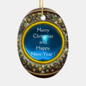 MADONNA MET KINDERRonde Blauwe Sapphire Keramisch Ornament (Achterkant)