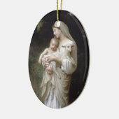 Madonna met Lamb - Bouguereau Keramisch Ornament (Links)