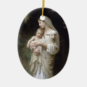 Madonna met Lamb - Bouguereau Keramisch Ornament