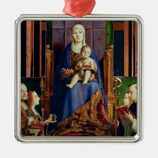 Madonna met Sint-Nicolaas van Bari Metalen Ornament (Voorkant)