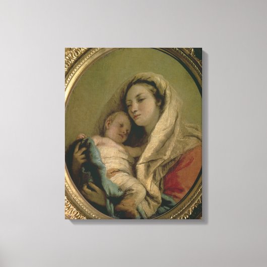 Madonna met slapend kind, jaren 1780 canvas afdruk (Voorkant)