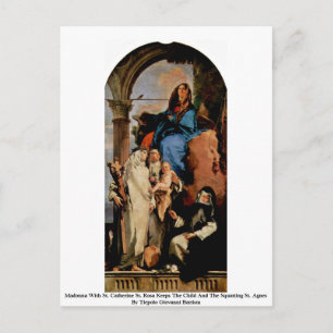 Madonna met St. Catherine St. Rosa Briefkaart