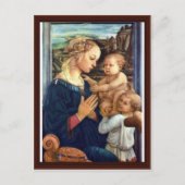 Madonna met twee engelen van lippi fra Filippo Briefkaart (Voorkant)