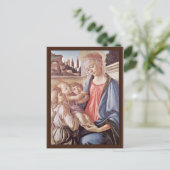 Madonna met twee engelen, van Sandro Botticelli Briefkaart (Staand voorkant)