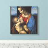 madonna , moeder van jezus , leonardo da vinci canvas afdruk (Insitu (Houten vloer))