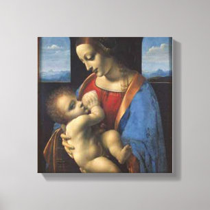 madonna , moeder van jezus , leonardo da vinci canvas afdruk