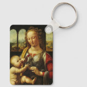 Madonna of the Carnation by Leonardo da Vinci Sleutelhanger (Achterkant)