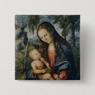 Madonna onder de stamboom, c.1510 vierkante button 5,1 cm