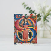 Madonna van barmhartigheid met knielende broeders  briefkaart (Staand voorkant)