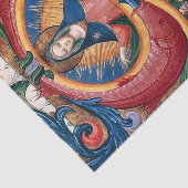 Madonna van barmhartigheid met knielende broeders  tissuepapier (Detail)