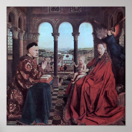 Madonna van bondskanselier Rolin van Eyck - Poster (Voorkant)