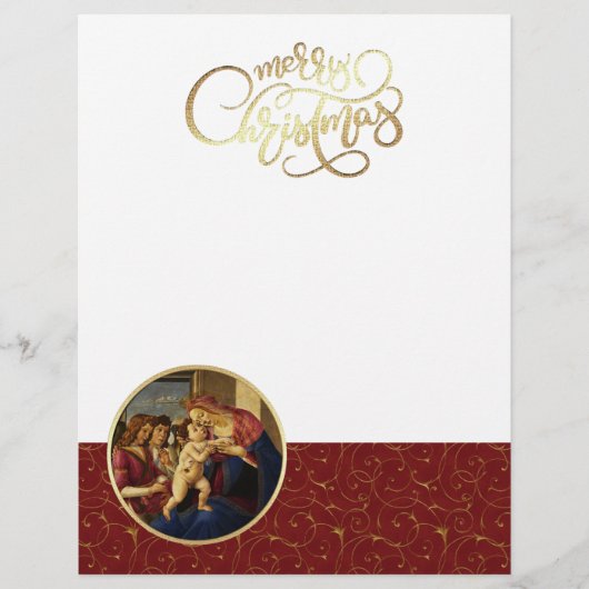 Madonna van Botticelli. Cristmas Letterhead (Voorkant)