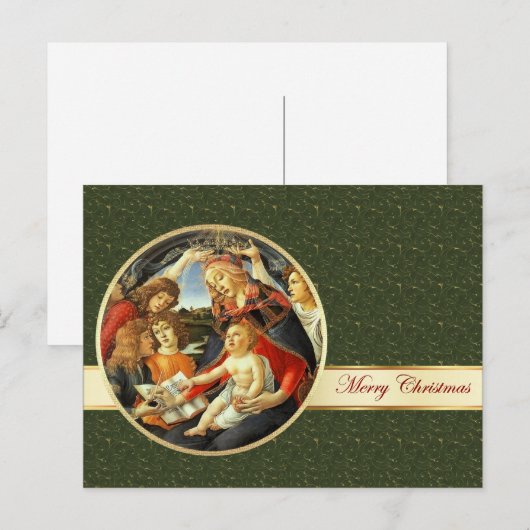 Madonna van Botticelli. Fijn kerstBriefkaart Feestdagenkaart (Voorkant / Achterkant)