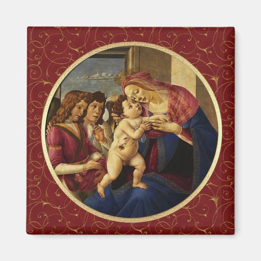 Madonna van Botticelli. Fine Art kerstcadeau Magneet (Voorkant)