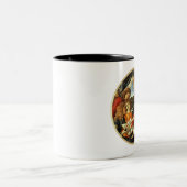 Madonna van Botticelli. kerstcadeau-Mok Tweekleurige Koffiemok (Center)