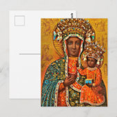Madonna van Czestochowa Poolse katholieke Maria Briefkaart (Voorkant / Achterkant)