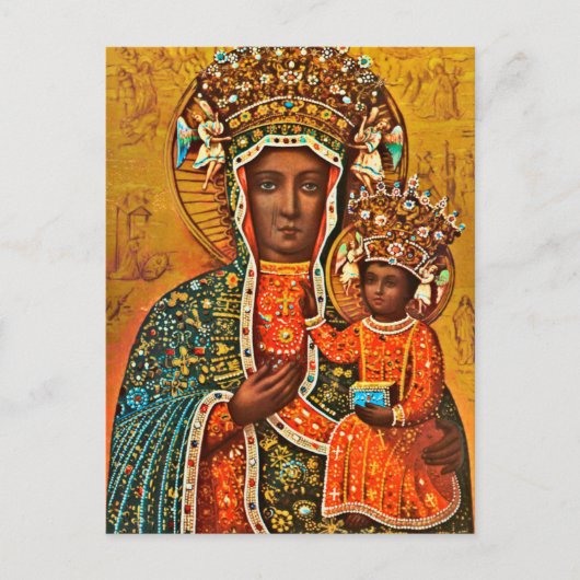 Madonna van Czestochowa Poolse katholieke Maria Briefkaart (Voorkant)