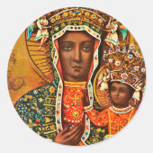 Madonna van Czestochowa Poolse katholieke Maria Ronde Sticker (Voorkant)