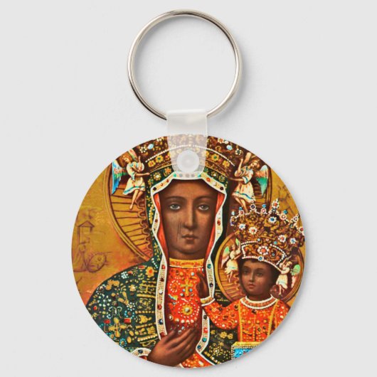 Madonna van Czestochowa Poolse katholieke Maria Sleutelhanger (Voorkant)