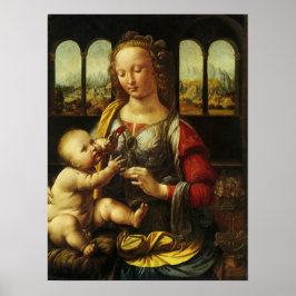 Madonna van de anjer door Leonardo da Vinci Poster