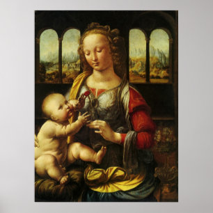 Madonna van de anjer door Leonardo da Vinci Poster