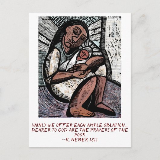 Madonna van de armen aankondigingskaart (Voorkant)