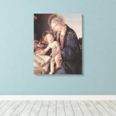 Madonna van de Boek - Botticelli - c1480 Canvas Afdruk (Insitu (Houten vloer))