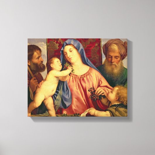 Madonna van de Cherries met Joseph Canvas Afdruk (Voorkant)