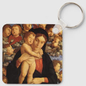 Madonna van de Cherubijnen van Andrea Mantegna Sleutelhanger (Achterkant)