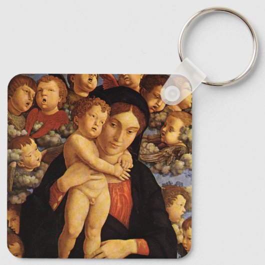 Madonna van de Cherubijnen van Andrea Mantegna Sleutelhanger (Achterkant)