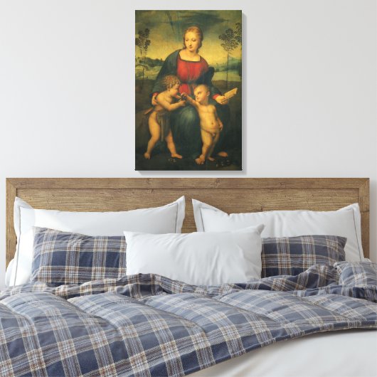 Madonna van de distelvink van Rafaël Santi Canvas Afdruk (Insitu (Slaapkamer))