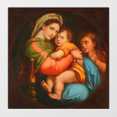 Madonna van de fauteuil Raphael 1895 Raamsticker (Vel)