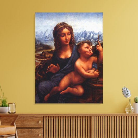 madonna van de garen, Leonardo Da Vinci Canvas Afdruk (Insitu (Woonkamer))