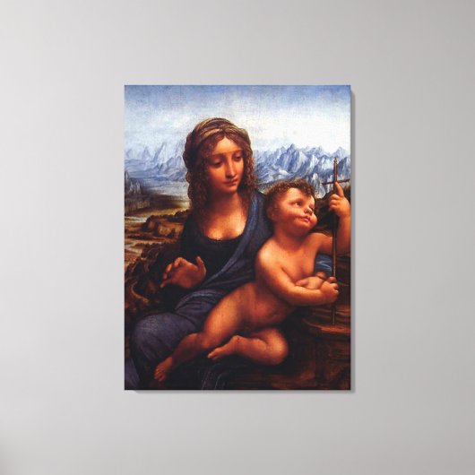 madonna van de garen, Leonardo Da Vinci Canvas Afdruk (Voorkant)