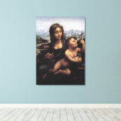 madonna van de garen, Leonardo Da Vinci Canvas Afdruk (Insitu (Houten vloer))