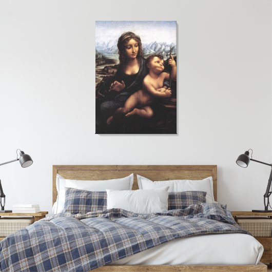 madonna van de garen, Leonardo Da Vinci Canvas Afdruk (Insitu (Slaapkamer))