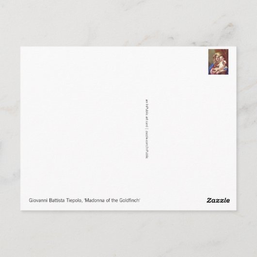 Madonna van de Goldfinch Briefkaart (Achterkant)
